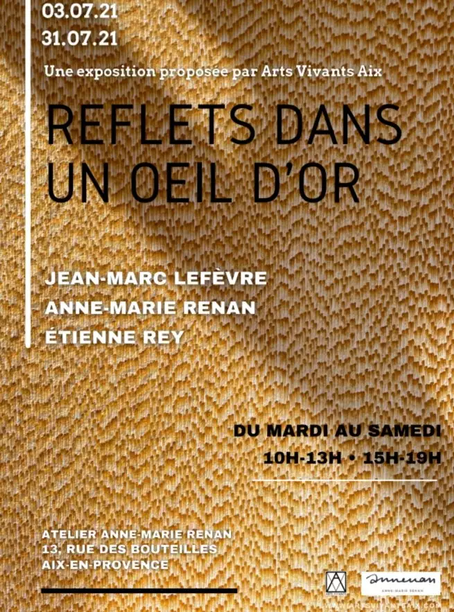 Anne-Marie Renan Reflets dans un oeil d'or Studio open to the public, Aix-en-Provence July 2021 20210626_192509